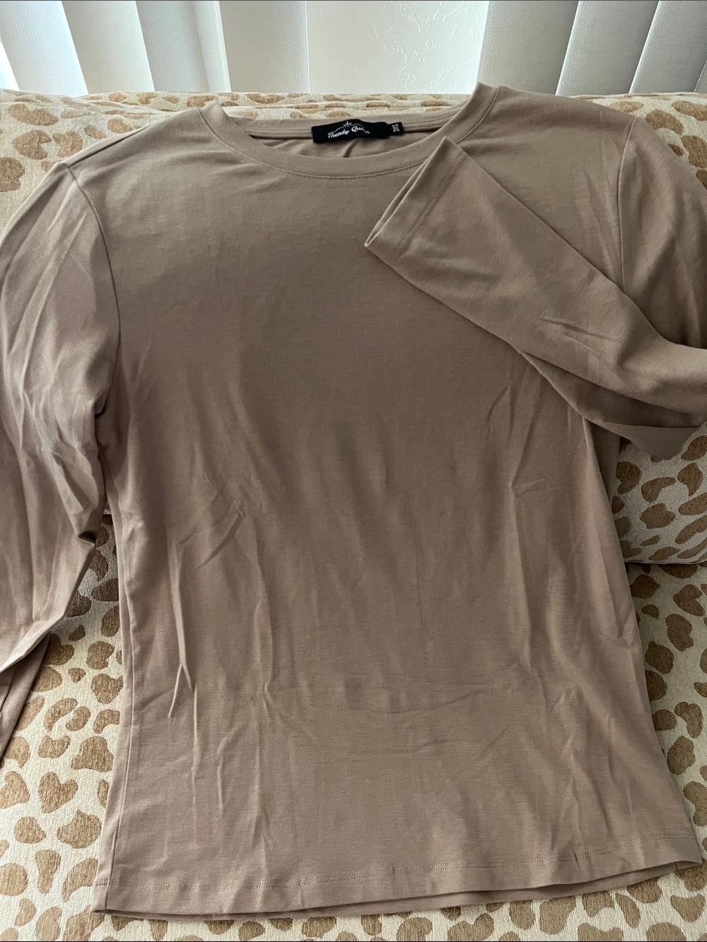 Trendy Queen Taupe Long Sleeve Tee